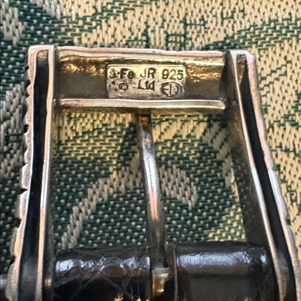 Women's Saddlebags Genuine Alligator Belt with Sterling Silver Buckle